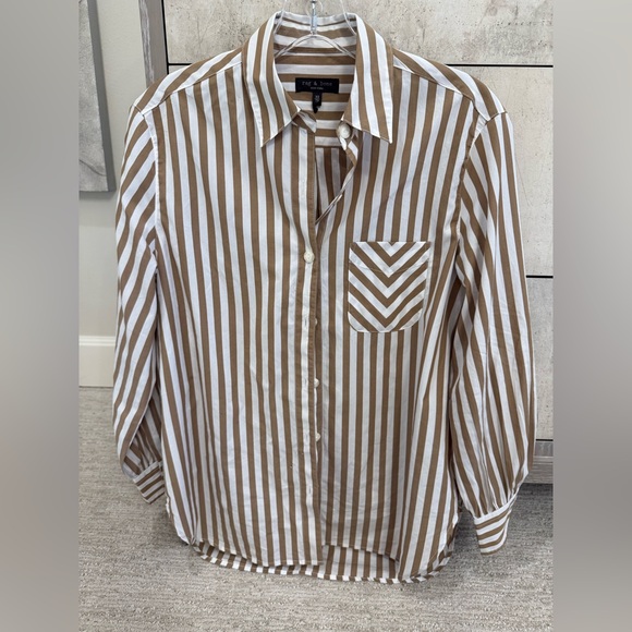 Rag and bone  Brown Striped Shirt - Picture 1 of 6